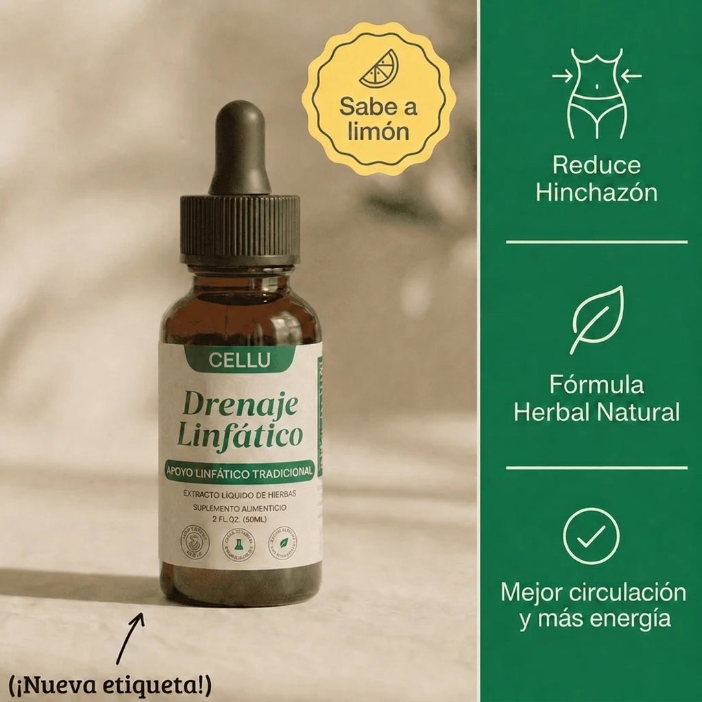 CelluDrops™ | Drena Naturalmente la Hinchazón del Rostro, Abdomen y Piernas