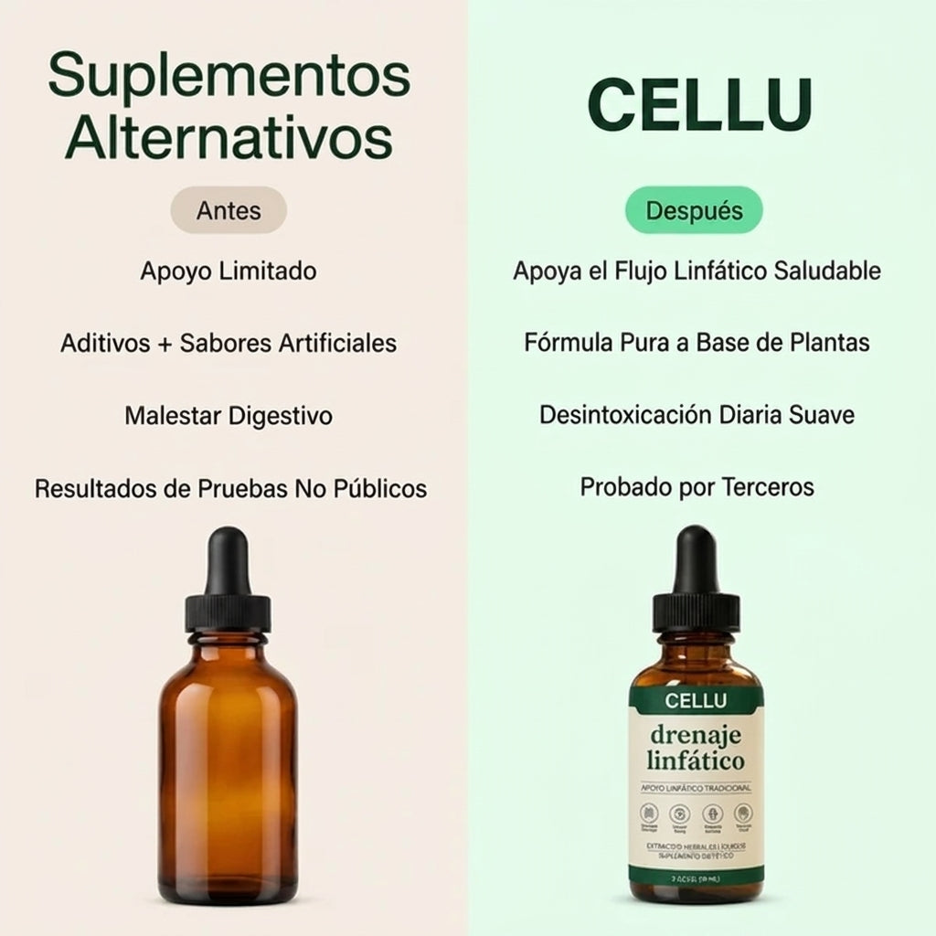 CelluDrops™ | Drena Naturalmente la Hinchazón del Rostro, Abdomen y Piernas