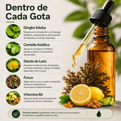 CelluDrops™ | Drena Naturalmente la Hinchazón del Rostro, Abdomen y Piernas